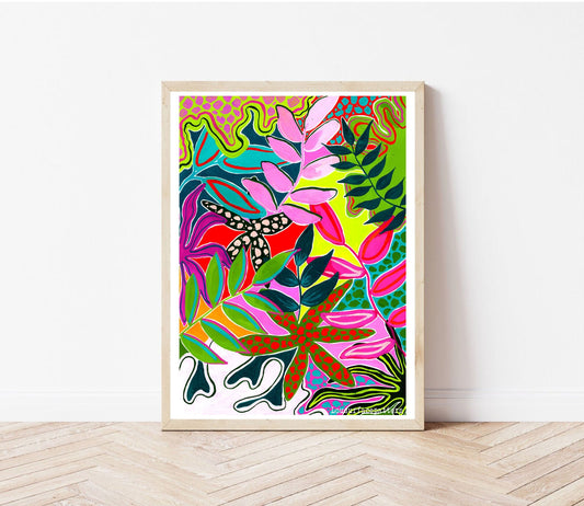 Abstract tropicals print
