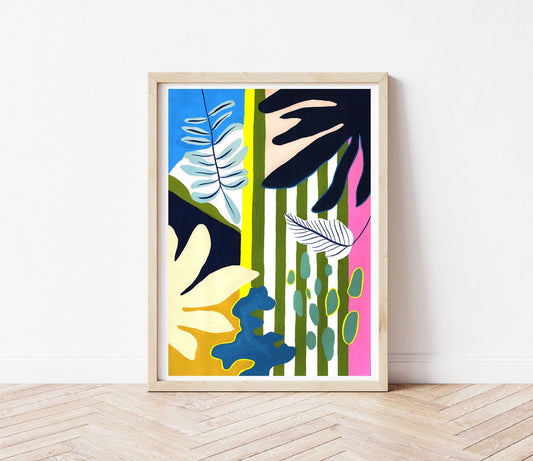 Striped tropicals print