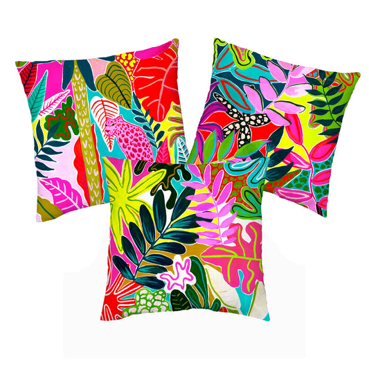 Abstract tropical outdoor cushion