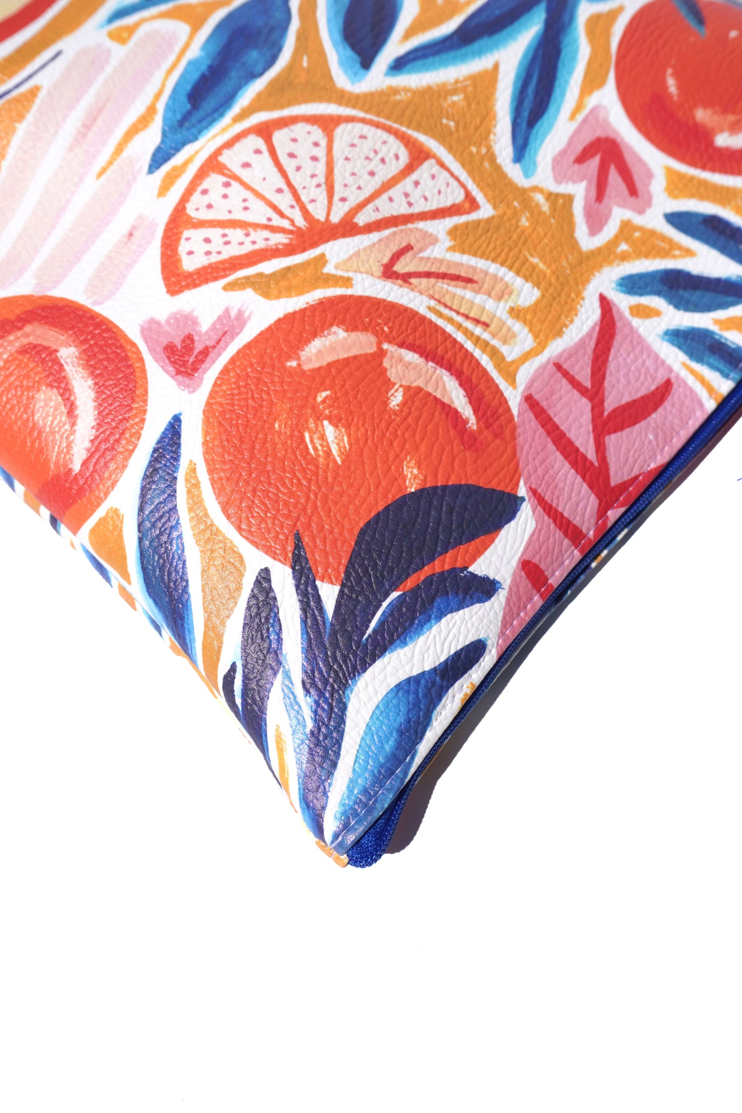 Oranges vegan leather cosmetic bag