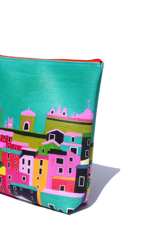 South of France vegan leather cosmetic bag