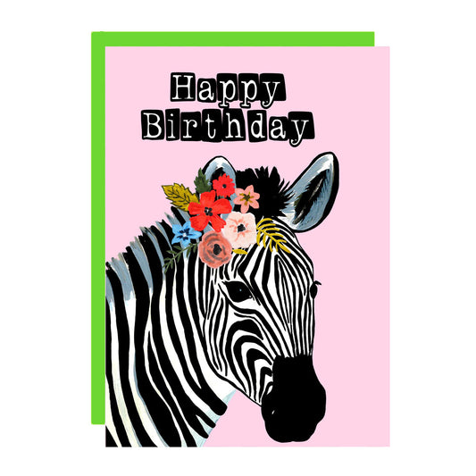 Zebra birthday card