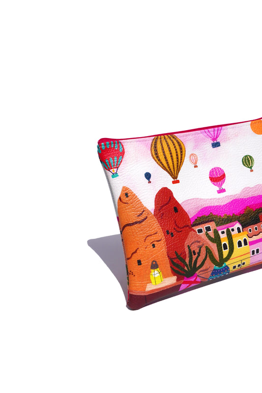 Hot air balloon vegan leather bag