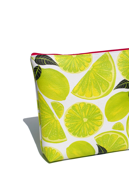 Limes vegan leather cosmetics bag