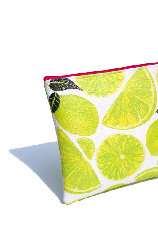 Limes vegan leather makeup bag