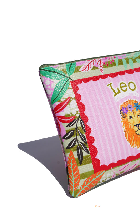 Leo vegan leather makeup bag