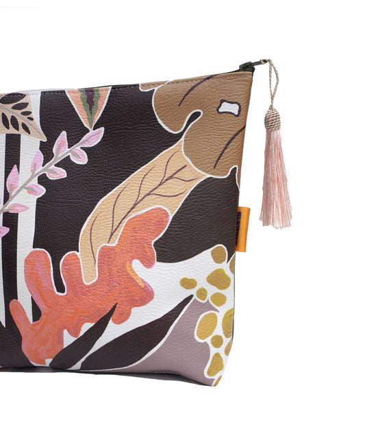 Moody stripped tropicals cosmetic bag