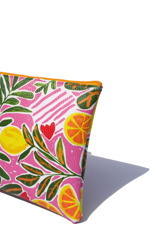 Lemons vegan leather makeup bag