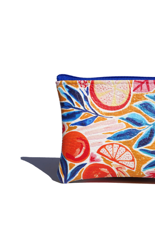 Vegan leather abstract oranges purse