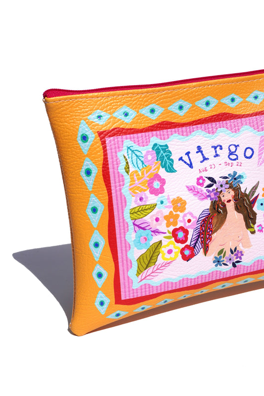 Virgo vegan leather makeup bag