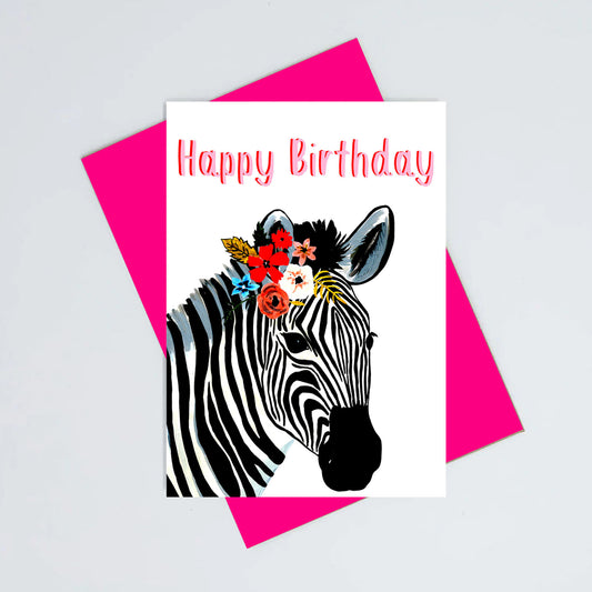 Zebra birthday card