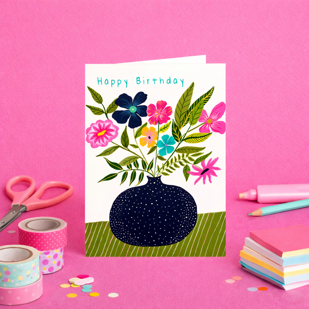 Floral vase card