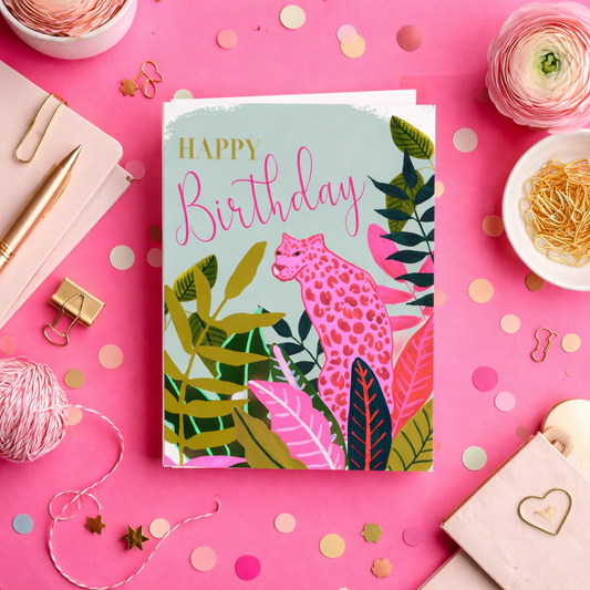 Tropical pink panther card