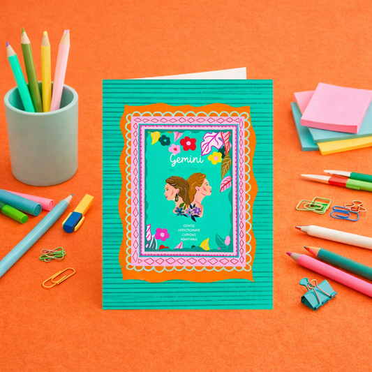Gemini birthday card