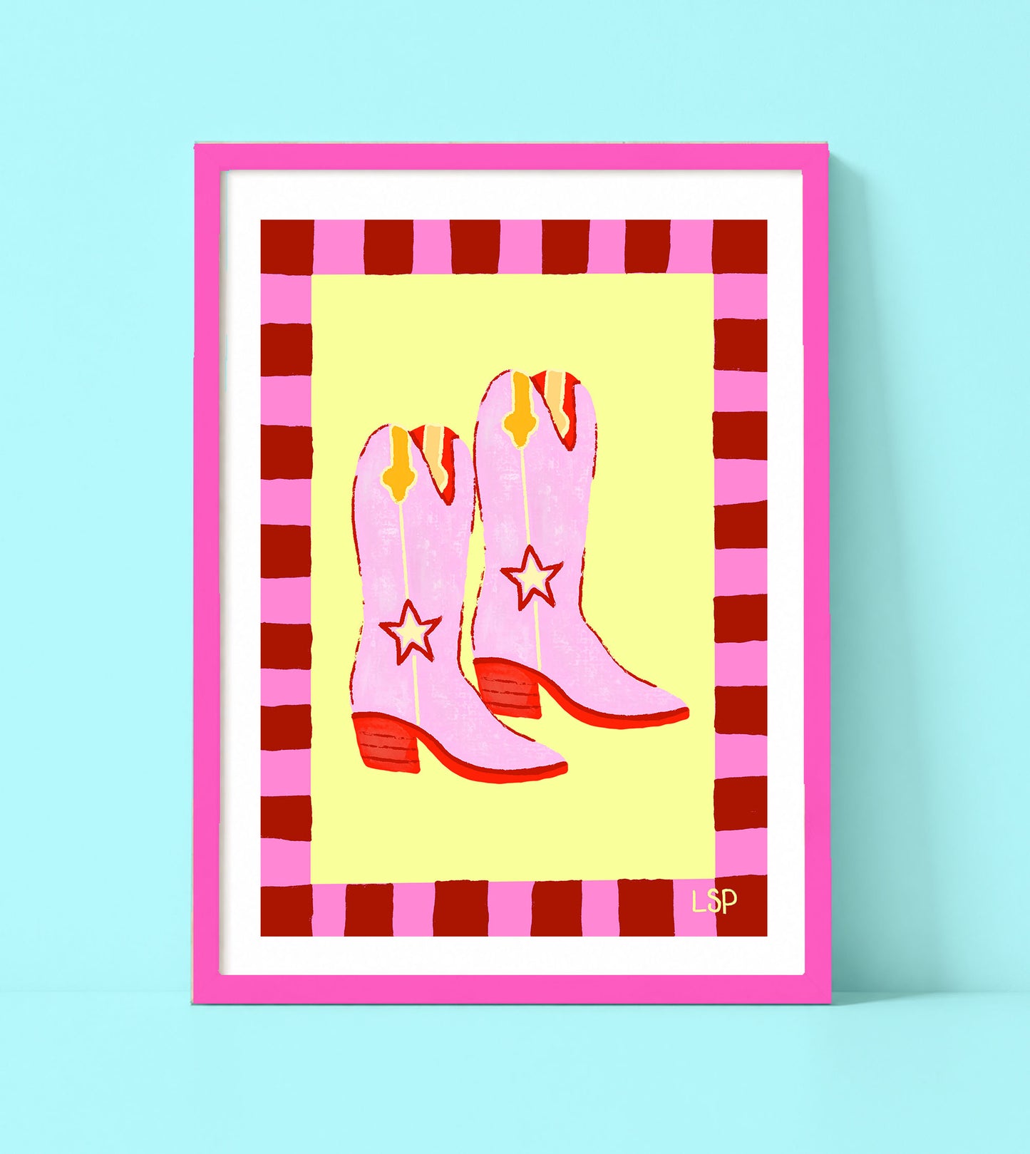 Cowgirl boots print