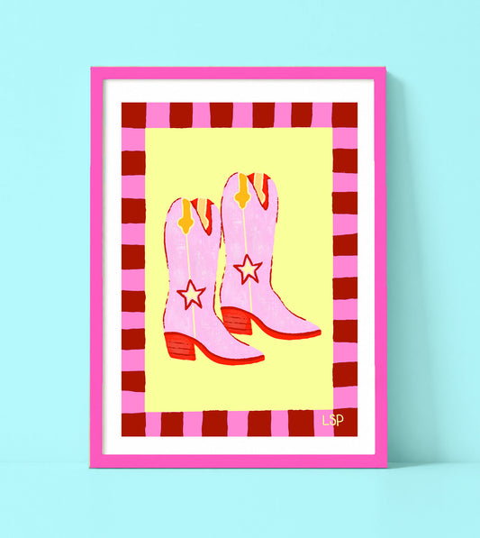 Cowgirl boots print