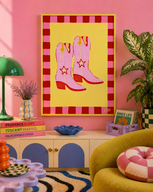 Cowgirl boots print