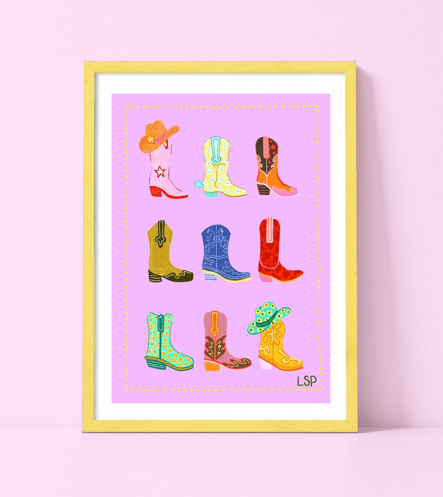 Funky cowboy boot print