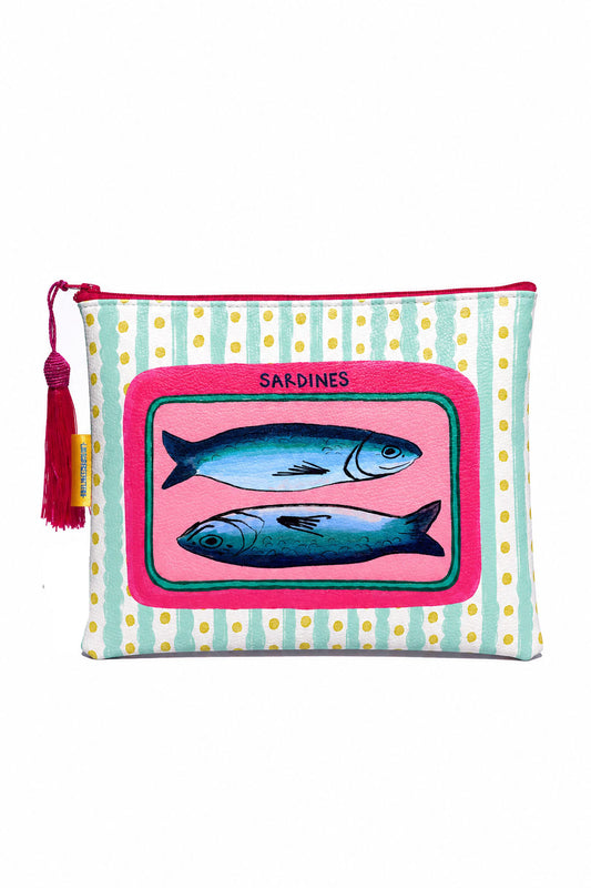 Sardines vegan leather makeup bag