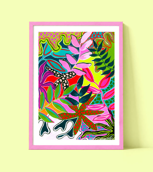 Abstract tropicals print