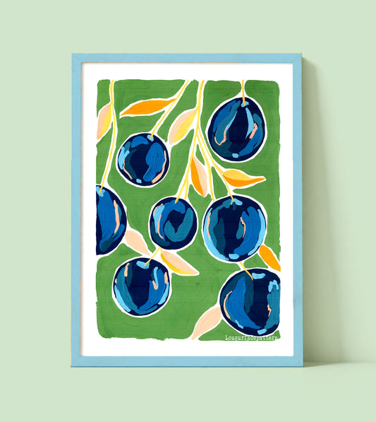 Blueberries print