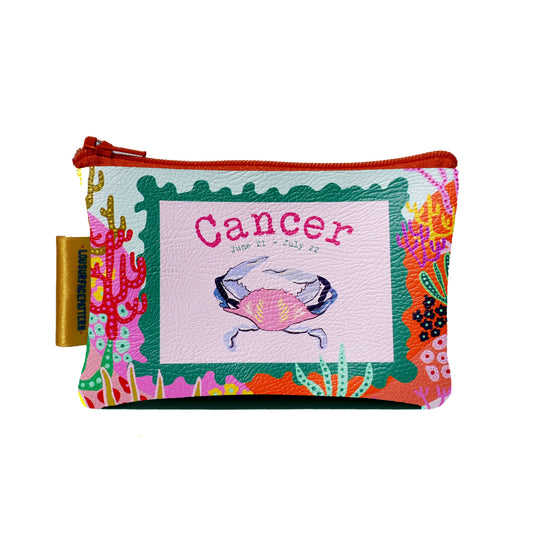 Cancer vegan leather purse