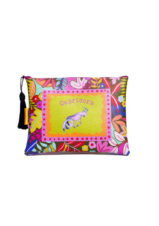 Capricorn vegan leather makeup bag