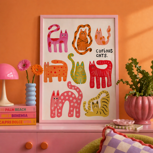 Curious cat print