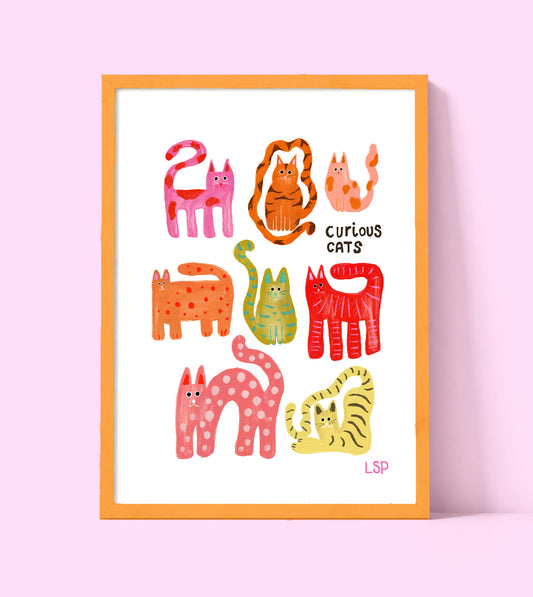 Curious cat print