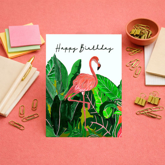 Flamingo birthday card