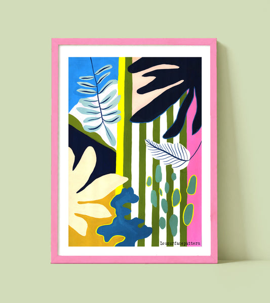 Striped tropicals print