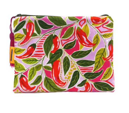 Chillies Velvet makeup bag