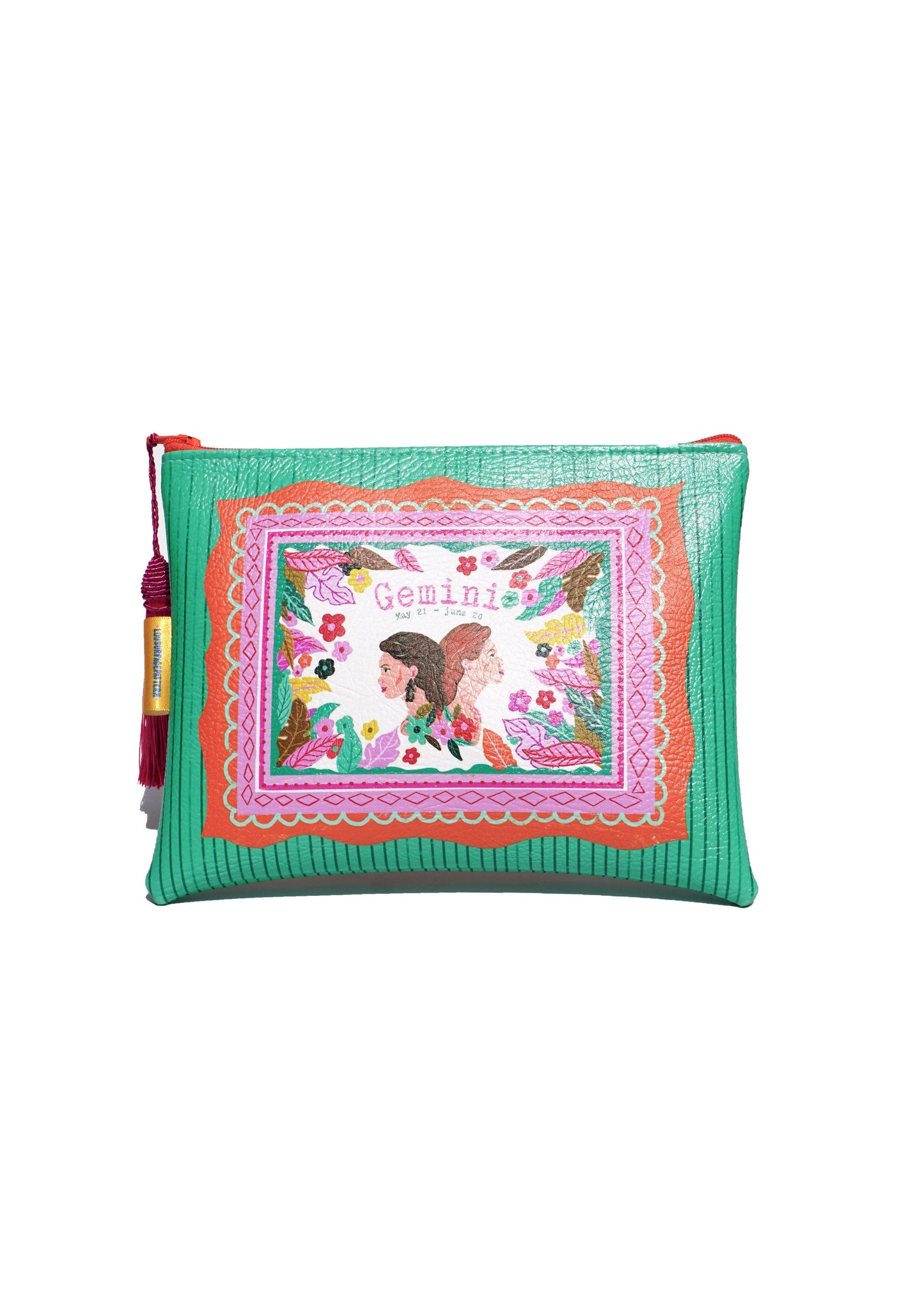 Gemini vegan leather makeup bag