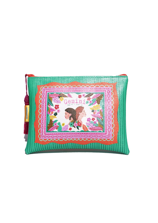 Gemini vegan leather makeup bag