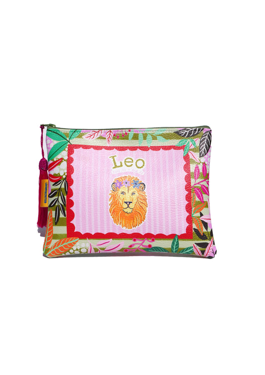 Leo vegan leather makeup bag