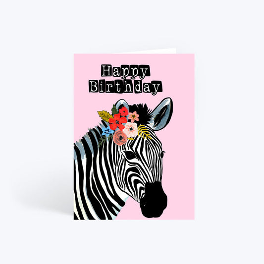 Zebra birthday card