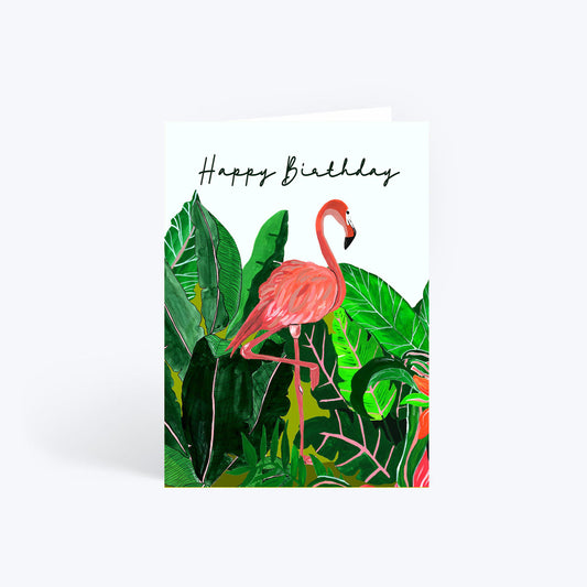 Flamingo birthday card