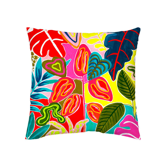 Red leaves outdoor cushion
