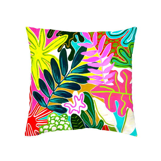 Abstract tropical outdoor cushion